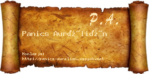 Panics Aurélián névjegykártya